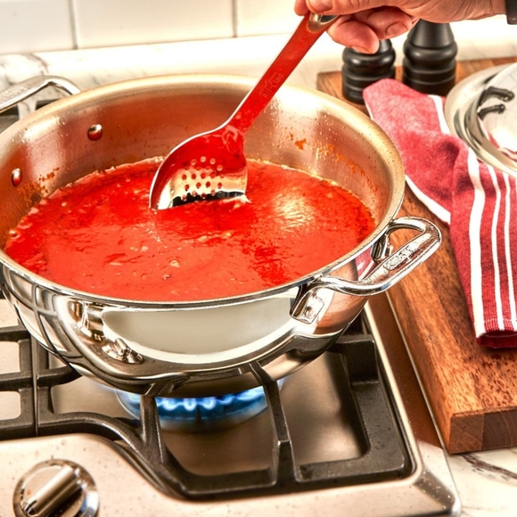 All-Clad long handled Stainless Steel 13" Large slotted/perforated spoon NEW! - Picture 3 of 6